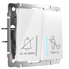 Изображение товара Выключатель для отелей Werkel двухклавишный встраиваемый белый с подсветкой (a054307)