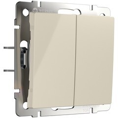 Изображение товара Выключатель Werkel двухклавишный встраиваемый слоновая кость с самовозвратом (a062573)