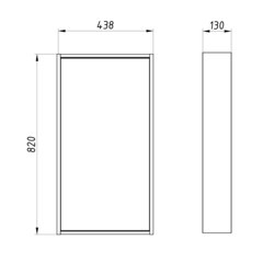 Зеркало с полкой прямоугольное 43,8х82 см в раме дуб крафт АСБ-Мебель Агата (80043) - фото 2