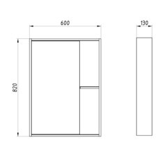 Зеркало с полкой прямоугольное 60х82 см в раме дуб крафт АСБ-Мебель Агата (80045) - фото 2