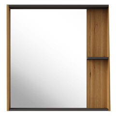 Зеркало с полкой прямоугольное 80х82 см в раме дуб крафт АСБ-Мебель Агата (80047) - фото 5