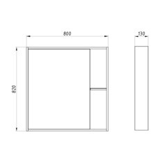 Зеркало с полкой прямоугольное 80х82 см в раме дуб крафт АСБ-Мебель Агата (80047) - фото 3