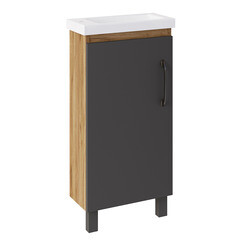 Тумба под раковину АСБ-Мебель Агата 40 см напольная дуб крафт/серая (80058) - фото 1