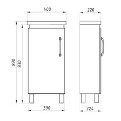 Тумба под раковину АСБ-Мебель Агата 40 см напольная дуб крафт/серая (80058) - фото 2