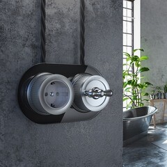 Выключатель Werkel Ретро двухклавишный накладной матовый хром на 4 положения (a044913) - фото 8