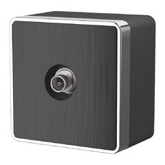 Розетка телевизионная Werkel Gallant накладная графит рифленый (a051343) - фото 1