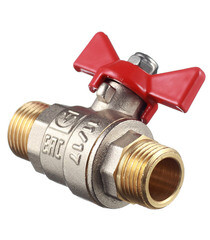 Кран шаровой латунный Valtec Base 1/2 НР(ш) х 1/2 НР(ш) бабочка прямой (VT.219.N.04) - фото 2