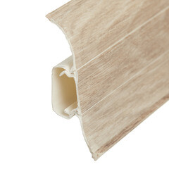 Плинтус ПВХ напольный Winart 58 мм дуб рене 2500 мм S-профиль с кабель-каналом - фото 3