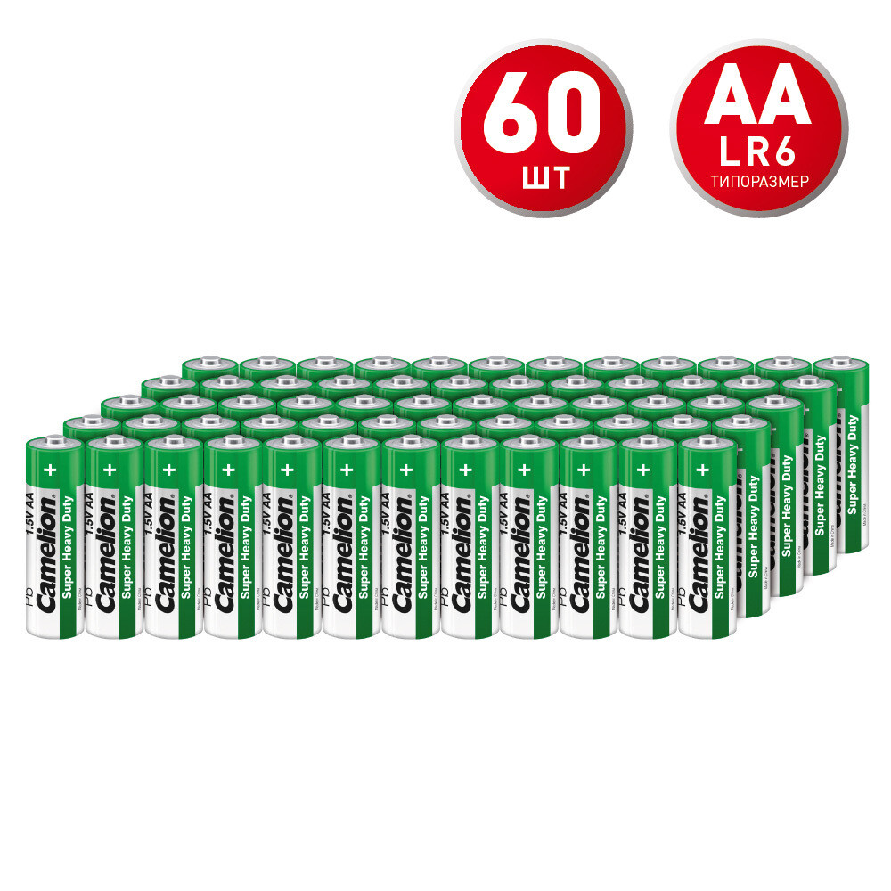 Изображение товара Батарейка Camelion АА пальчиковая R6 1,5 В (60 шт.) (R6P-SP4G)