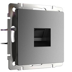 Розетка компьютерная Werkel встраиваемая графит матовый RJ45 (a063108) - фото 1