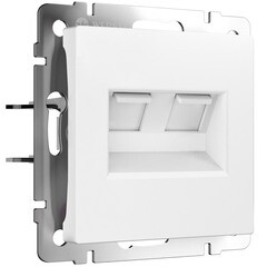 Изображение товара Розетка компьютерная Werkel встраиваемая белая матовая 2хRJ45 (a062408)