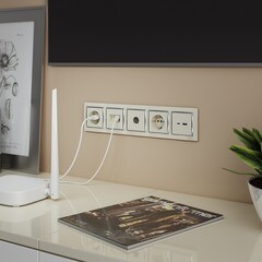 Розетка компьютерная Werkel встраиваемая слоновая кость 2хRJ45 (a051489) - фото 3