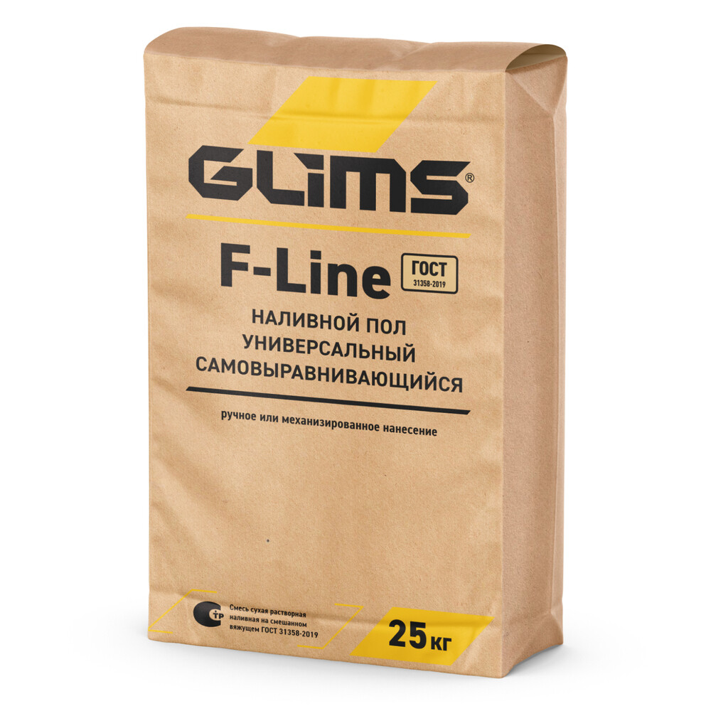 Изображение товара Ровнитель гипсовый универсальный Glims F-Line 25 кг быстрое выравнивание полов