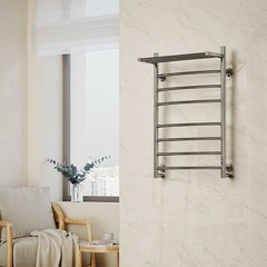 Полотенцесушитель электрический MyFrea MyMadrid с полкой 800х500 мм 106 Вт с терморегулятором хром - фото 7