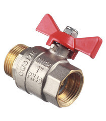 Кран шаровой латунный Valtec Base 1 ВР(г) х 1 НР(ш) бабочка прямой (VT.218.N.06) - фото 5