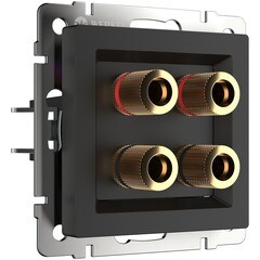 Розетка акустическая Werkel встраиваемая черная матовая (a051614) - фото 1