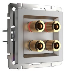 Розетка акустическая Werkel встраиваемая серебряная (a051507) - фото 1