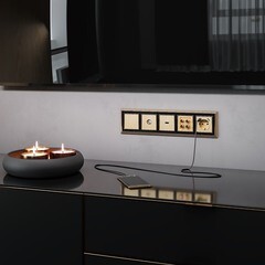 Розетка акустическая Werkel встраиваемая шампань рифленая (a051421) - фото 3