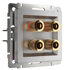 Розетка акустическая Werkel встраиваемая серебряная рифленая (a051351)