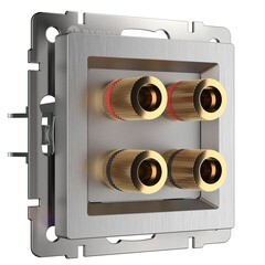 Розетка акустическая Werkel встраиваемая серебряная рифленая (a051351) - фото 1