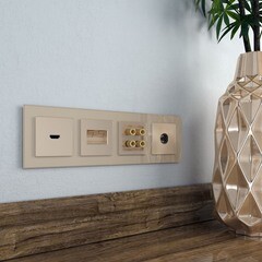 Розетка акустическая Werkel встраиваемая шампань (a050862) - фото 4