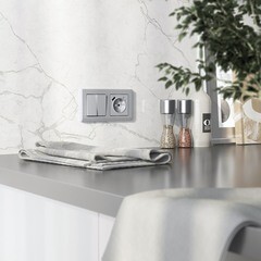 Выключатель Werkel двухклавишный встраиваемый серебряный матовый проходной (a063611) - фото 3