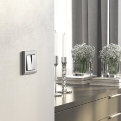 Выключатель Werkel двухклавишный встраиваемый серебряный матовый проходной с подсветкой (a063616) - фото 3