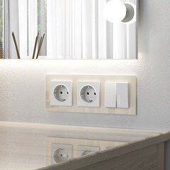 Выключатель Werkel двухклавишный встраиваемый белый матовый проходной с подсветкой (a062402) - фото 2