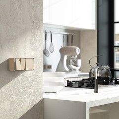 Выключатель Werkel Gallant двухклавишный накладной шампань рифленый (a041422) - фото 2