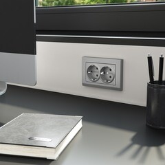 Розетка Werkel встраиваемая серебряная матовая (a063619) - фото 3