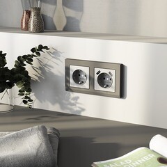 Рамка Werkel Stark двухместная графит матовая (a063116) - фото 3