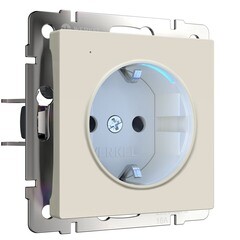 Изображение товара Розетка Werkel встраиваемая айвори матовая с подсветкой (a062424)