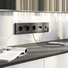 Рамка Werkel Stark пятиместная графит матовая (a063119) - фото 3