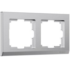 Рамка Werkel Stark двухместная серебряная матовая (a063454)