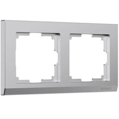 Рамка Werkel Stark двухместная серебряная матовая (a063454) - фото 1