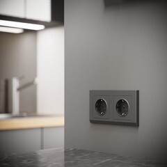 Рамка Werkel Stark двухместная графит матовая (a063116) - фото 5