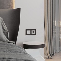 Рамка Werkel Slab двухместная черная софт (a062800) - фото 4