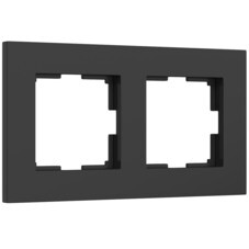 Рамка Werkel Slab двухместная черная софт (a062800)