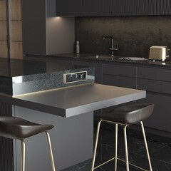 Рамка Werkel Baguette четырехместная черная/латунь (a062784) - фото 2