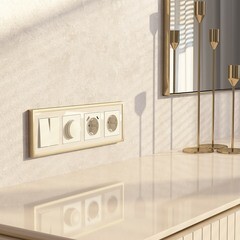 Рамка Werkel Baguette четырехместная айвори/латунь (a062783) - фото 3