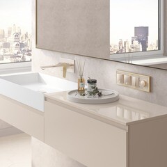 Рамка Werkel Baguette четырехместная айвори/латунь (a062783) - фото 2