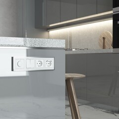 Рамка Werkel Baguette четырехместная белая/серебро (a062782) - фото 3