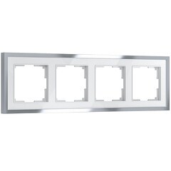 Изображение товара Рамка Werkel Baguette четырехместная белая/серебро (a062782)