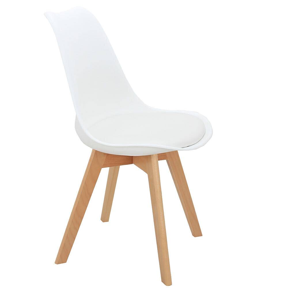 Изображение товара Стул Eames Bon белый с эко-кожей и буковыми ножками