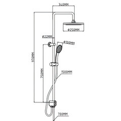 Душевой комплект Esko ST с верхним душем с лейкой черный (ST1550 Black) - фото 4
