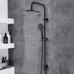 Душевой комплект Esko ST с верхним душем с лейкой черный (ST1550 Black) - фото 3