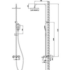 Душевая система Esko Singapore black с верхним душем с лейкой со смесителем черная (ST300BL) - фото 4