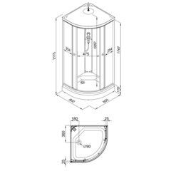 Душевая кабина Triton Ультра 80х80х217,5 см стекло прозрачное 4 мм с низким поддоном полукруг - фото 4
