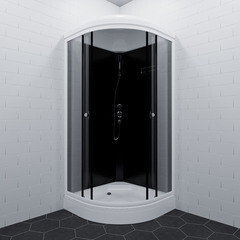 Душевая кабина Triton Нова 88х88х217,5 см стекло прозрачное 4 мм с низким поддоном полукруг - фото 3