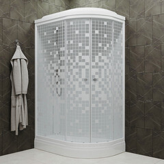 Душевая кабина Triton Коралл 120х80х217,5 см стекло тонированное 4 мм с низким поддоном асимметрия левая - фото 3